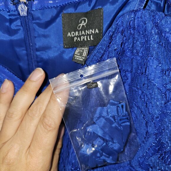 NWT Adrianna Papell Royal Blue Dress Plus Size 20 Special Occasion Wedding Guest - Picture 6 of 14